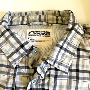 Mountain Khakis XL Plaid Long Sleeve Technical Outdoor Flyfishing Shirt